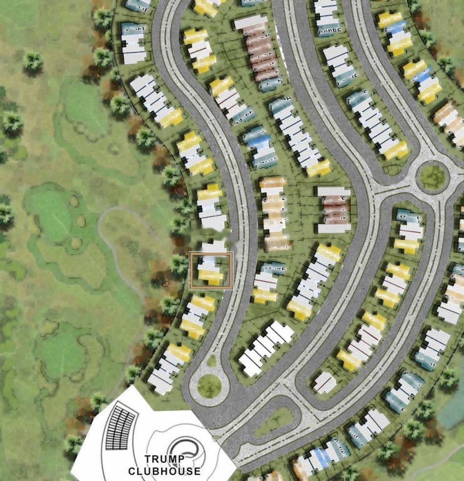 Silver Springs masterplan — the plot of The Golf House marked beside the golf course and clubhouse