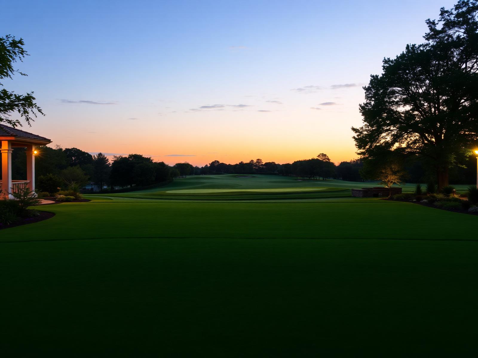 Evening outlook from the garden across the golf course